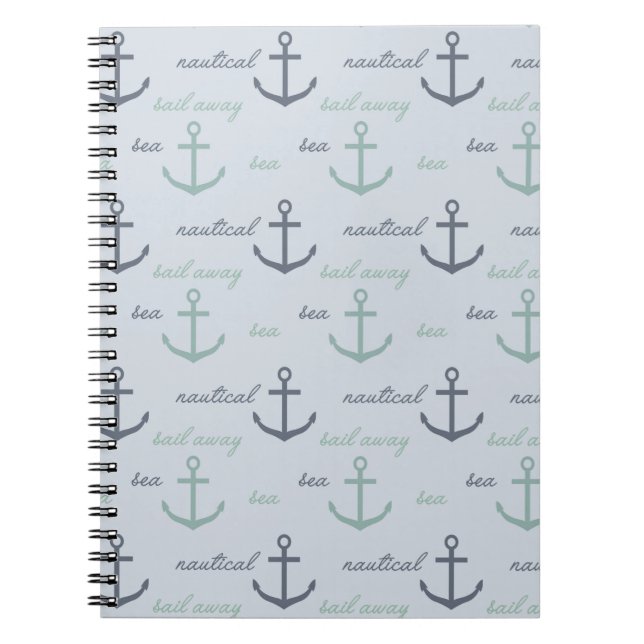 Nautical Sea Anchors Anteckningsbok Med Spiral (Framsidan)