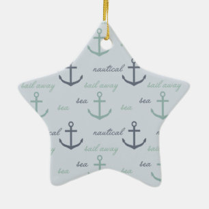 Nautical Sea Anchors Julgransprydnad Keramik