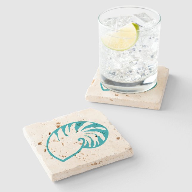Nautical Sea Snäcka Stone Drink Underlägg Gift (Sidan)
