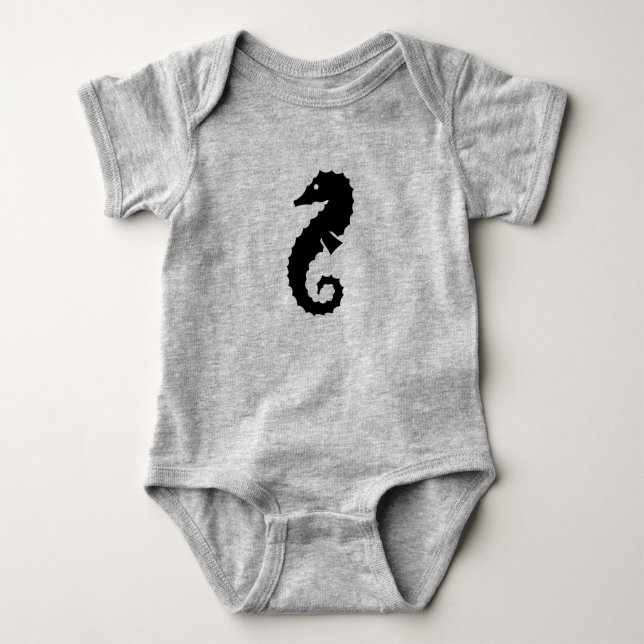 Nautical SEAHORSE silhouette T Shirt (Framsida)