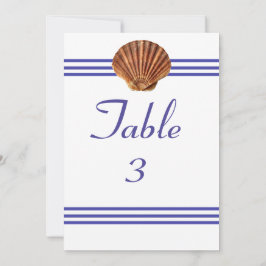 Nautical Seashell - 5x7 Bordnummer Inbjudningar