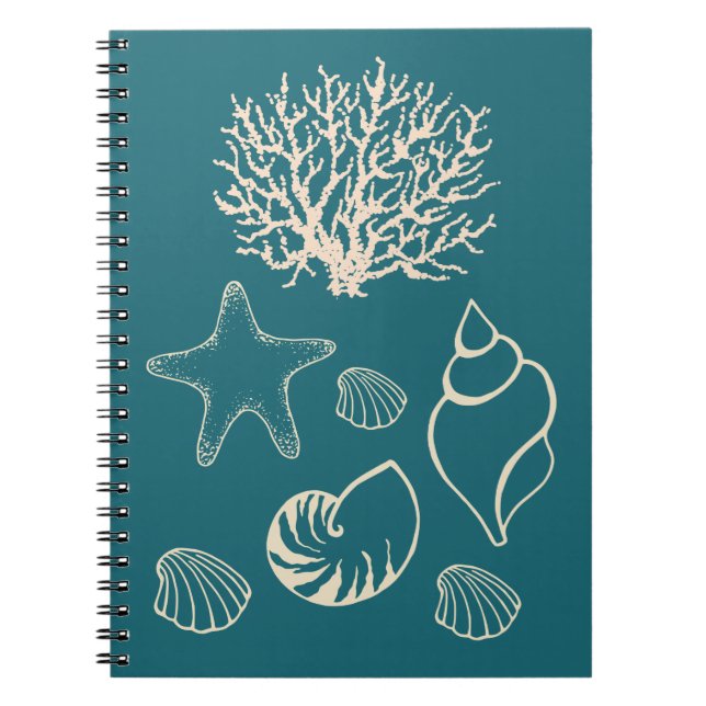 Nautical Seashell bärbar dator Anteckningsbok (Framsidan)
