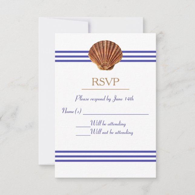Nautical Seashell - RSVP OSA Kort (Framsida)