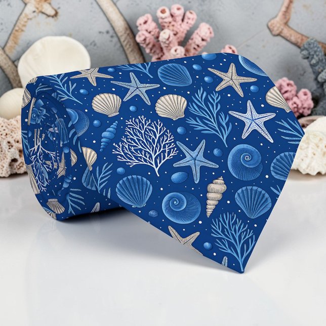 Nautical Seashells Custom Necktie Slips (Skapare uppladdad)