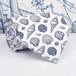Nautical Seashells Custom Necktie Slips