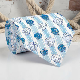 Nautical Seashells Custom Necktie Slips
