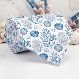 Nautical Seashells Custom Necktie Slips