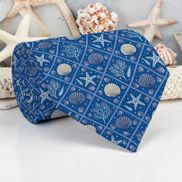 Nautical Seashells Custom Necktie Slips