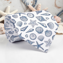 Nautical Seashells Custom Necktie Slips