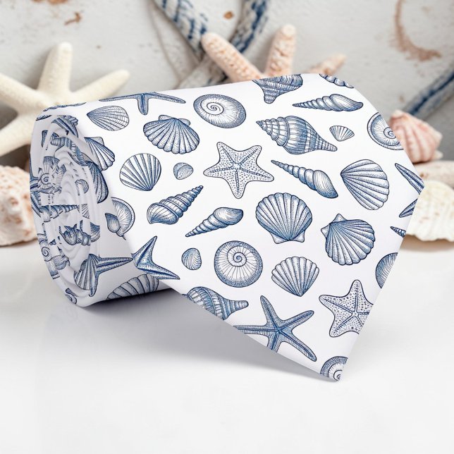 Nautical Seashells Custom Necktie Slips (Skapare uppladdad)