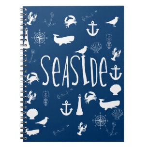 Nautical Seaside Anteckningsbok Med Spiral