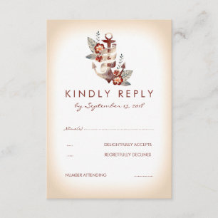 Nautical Seaside Bröllop OSA Card Kort