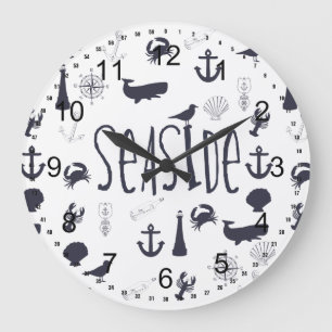 Nautical Seaside Stor Klocka