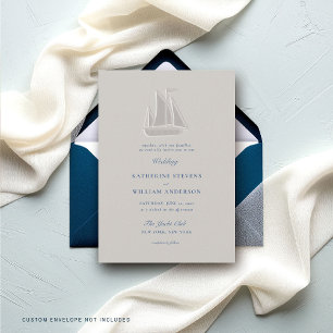 Nautical Segelbåt Forme Modern Classic Bröllop Inbjudningar
