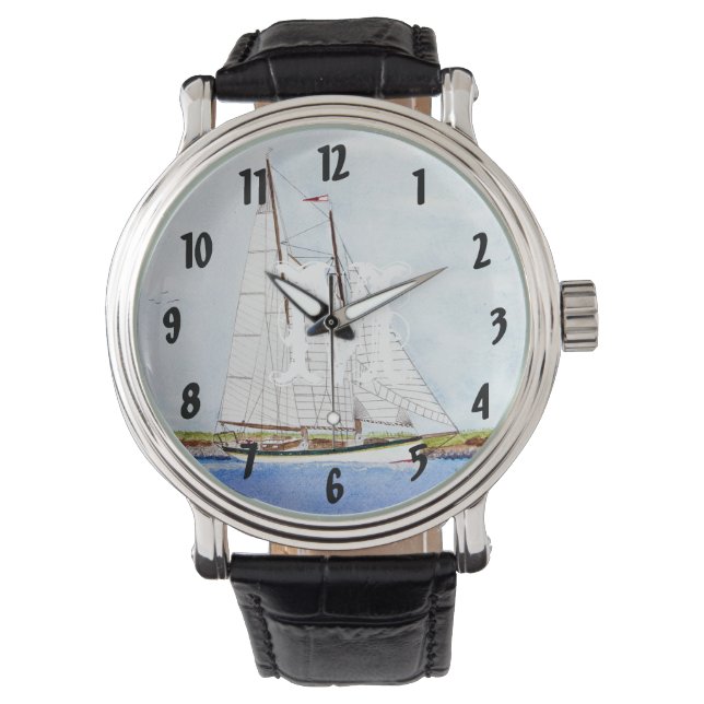 Nautical Segelbåt Sea Ocean Pirat Yacht Watch Armbandsur (Framsida)