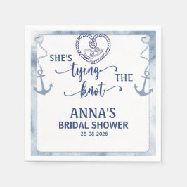 Nautical Shes Tying the Knot Bridal Elegant Anchor Pappersservett