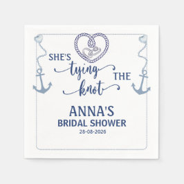 Nautical Shes Tying the Knot Bridal Elegant Anchor Pappersservett