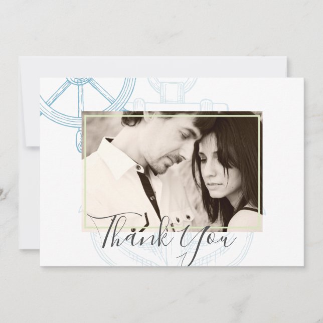 Nautical Ships Wheel Bröllop (Framsida)