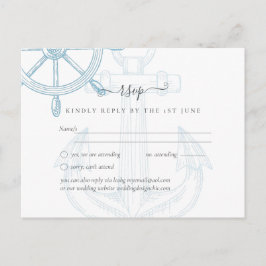 Nautical Ships Wheel Bröllop Vykort