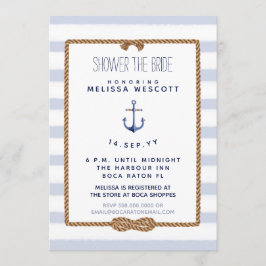 Nautical Shower the Bride Infinity Knot Blue Inbjudningar