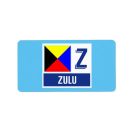 Nautical Sign Flagga Alphabet Z "Zulu" Adressetikett