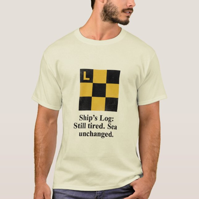 Nautical Signal Flag L T-Shirt | Funny Boater Gift (Framsida)
