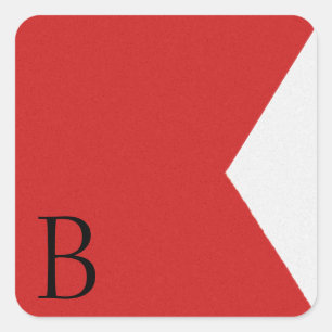 Nautical Signal Flagga Alphabet Sticker Fyrkantigt Klistermärke