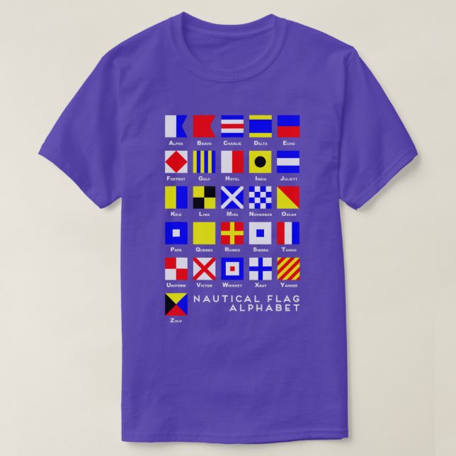 Nautical Signal Flagga Alphabet T Shirt (Design framsida)