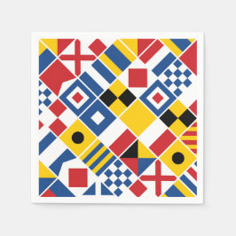 Nautical Signal Flaggor Mönster Pappersservett