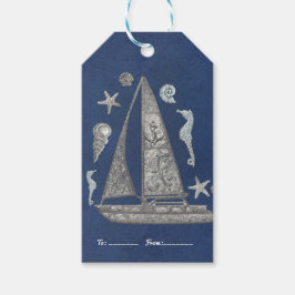 Nautical Silver Båt & Strand saker Elegant Förmån Presentetikett