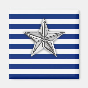 Nautical Silver Star på Blue Rand Magnet