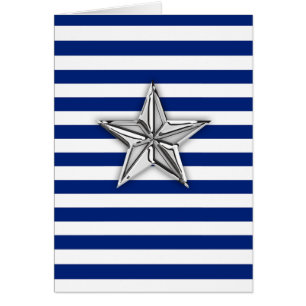 Nautical Silver Star på Rand Hälsningskort