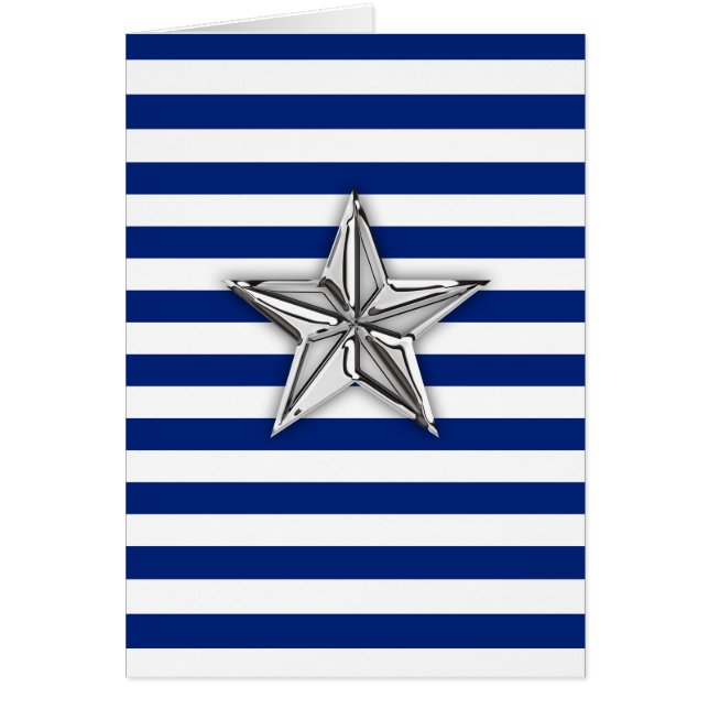 Nautical Silver Star på Rand Hälsningskort (Framsidan)