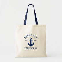 Nautical Sjö House Blue Anchor Family Namn