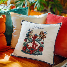 Nautical Sjöjungfru Blommigt Red Blue