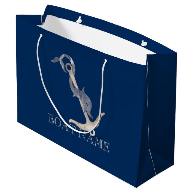 Nautical Spirit Anchor Dolphin Navy Blue (Baksidan Vinklad)