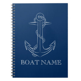 Nautical Spirit Anchor Navy Blue Anteckningsbok