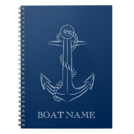 Nautical Spirit Anchor Navy Blue Anteckningsbok