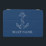 Nautical Spirit Anchor Navy Blue iPad Mini Skydd<br><div class="desc">Den här bilden har ett ankare på en marin blå bakgrund.</div>