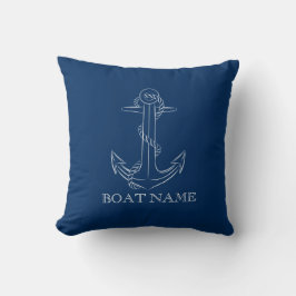 Nautical Spirit Anchor Navy Blue Kudde