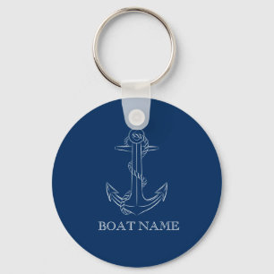 Nautical Spirit Anchor Navy Blue Nyckelring