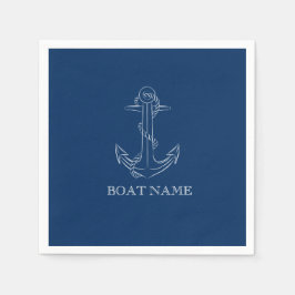Nautical Spirit Anchor Navy Blue Pappersservett