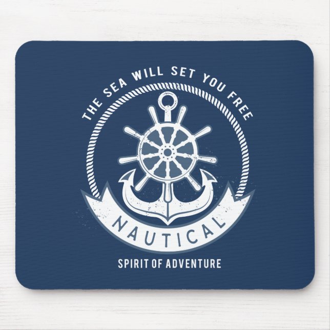 Nautical Spirit Anchor,Wheel, Navy Blue Musmatta (Framsidan)