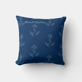 Nautical Spirit Anchors Navy Blue Kudde