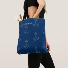 Nautical Spirit Anchors Navy Blue Tygkasse