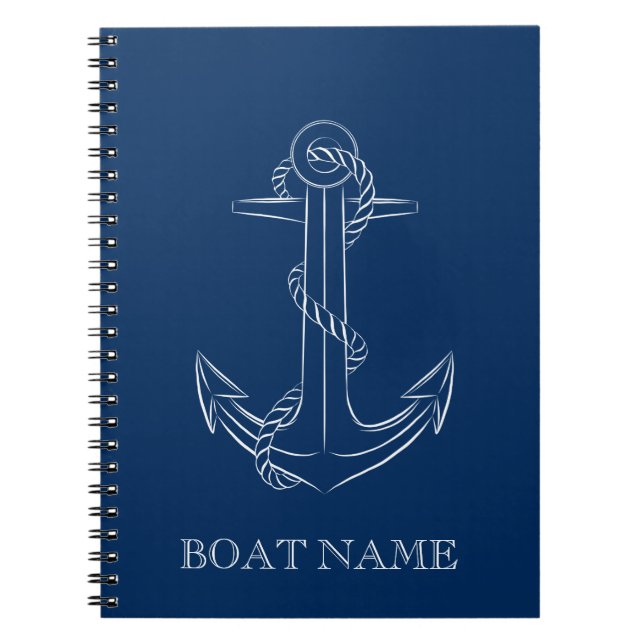 Nautical Spirit Ankar Navy Blue Anteckningsbok (Framsidan)
