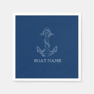 Nautical Spirit Ankar Navy Blue Pappersservett