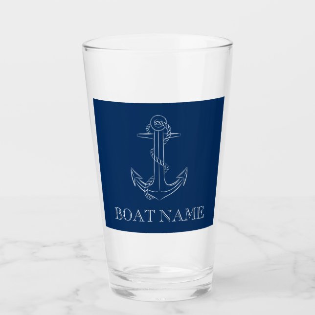 Nautical Spirit Ankar Navyblå Glaskopp (Framsida)
