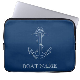 Nautical Spirit Ankar Navyblå Laptop Fodral