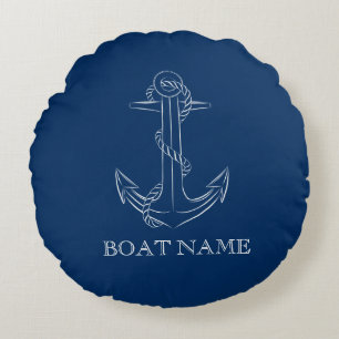 Nautical Spirit Ankar Navyblå  Rund Kudde